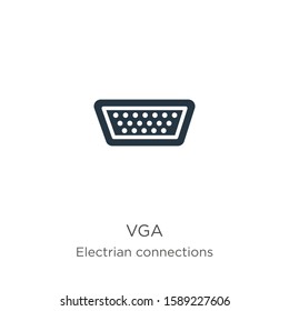 Vga icon vector. Trendy flat vga icon from electrian connections collection isolated on white background. Vector illustration can be used for web and mobile graphic design, logo, eps10