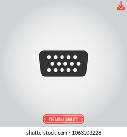 VGA icon.Connector vector.Cable sign  isolated on grey background. Simple  port illustration for web and mobile platforms.