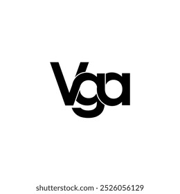 Diseño de logotipo de monograma inicial con letras VGA