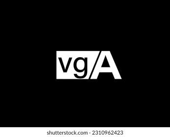 VGA Logo and Graphics design vector art, Icons isolated on black background