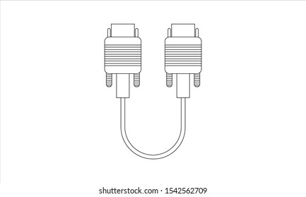 Vga plug icon isolated on white background. Vga plug icon concept drawing icon in modern style. Vector illustration for your web mobile logo app UI design.