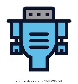 VGA Plug. Simple Vector Color Icon.