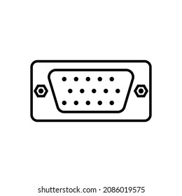 Vga Port Icon, Computer Vector, Port Illustration