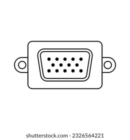 vga port icon design. electrian connections vector. isolated on white background. vector illustration
