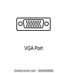 VGA port icon. Element of computer part for mobile concept and web apps. Thin line  icon for website design and development, app development. Premium icon on white background