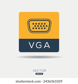 VGA port Icon, Vector sign.