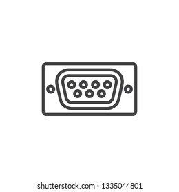 VGA port line icon. linear style sign for mobile concept and web design. VGA connector outline vector icon. Symbol, logo illustration. Pixel perfect vector graphics