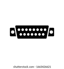 Vga vector icon in black solid flat design icon isolated on white background
