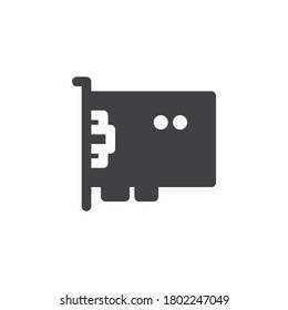 VGA, video card vector icon. filled flat sign for mobile concept and web design. Computer graphics card glyph icon. Symbol, logo illustration. Vector graphics