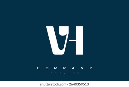 VH Abstract Geometric Logo Design. Modern and elegant logo design with simplistic typography elements, showcasing branding excellence.