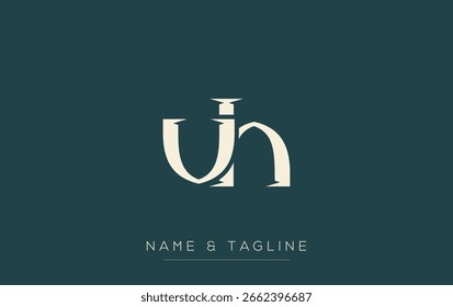 VH Elegant Monogram Logo Design Featuring Stylized Letters. A sophisticated monogram logo representation showcasing artistic typography with a modern design