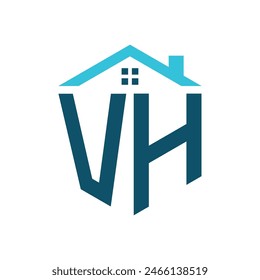 VH House Logo Design Template. Letter VH Logo for Real Estate, Construction or any House Related Business