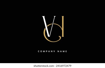 VH, HV Abstract Letters Logo Monogram