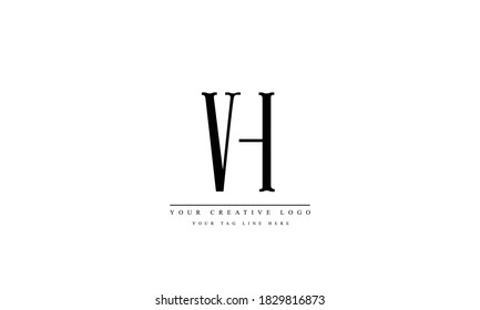 VH HV abstract vector logo monogram template