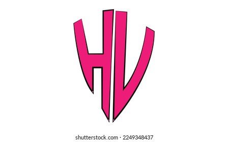 VH, HV, HI, VIH, Abstract initial monogram letter alphabet logo design