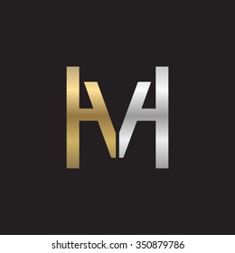 VH HV initial company H square shape silver gold logo black background