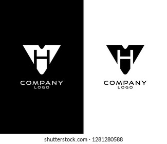 vh, hv Initial or letters abstract company Logo Template Vector