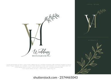 VH HV Initial Wedding Logo Monogram
