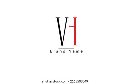 Plantilla de monograma del logotipo del vector abstracto VH HV H
