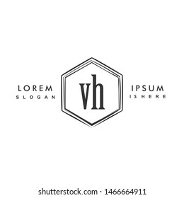 VH Initial beauty monogram logo vector