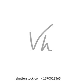 Vh initial handwriting white background