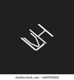 VH Initial Logo letters with rotate squere template