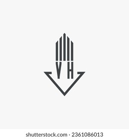 VH initials Real Estate Logo stock illustration. Logo vector