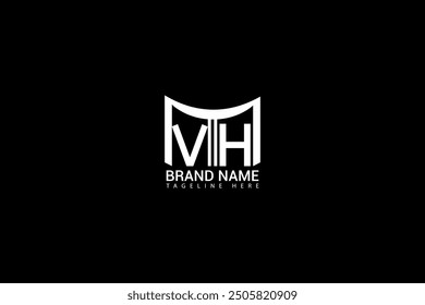 VH Letter Logo Design. Initial letters VH logo icon. Abstract letter VH V H minimal logo design template. V H letter design vector with black colors. vh logo
