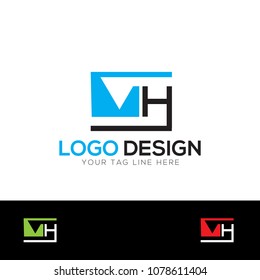 VH Letter Logo Design Template Vector