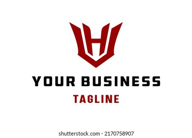 VH logo design, letter, monogram, icon, symbol, initial. Combination of V and H letter has a knight style. Very suitable for player team, gamer, sport or personal branding visual identity.
