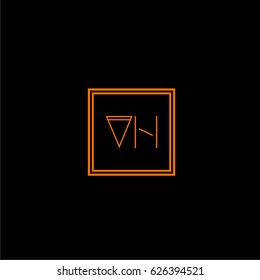 vh logo letter initial, Abstract Polygonal Background Logo, design for Corporate Business Identity,flat icon, Alphabet letter