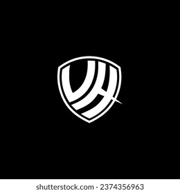 Estilo de emblema monograma del logotipo de VH con ideas de plantilla de diseño de forma de escudo