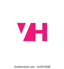 VH Logo. Vector Graphic Branding Letter Element. White Background