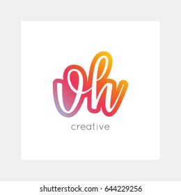 VH logo, vector. Useful as branding, app icon, alphabet combination, clip-art.