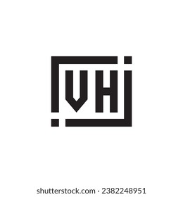 VH minimalist geometric symbol logo in high quality professional design that will print well across any print media
