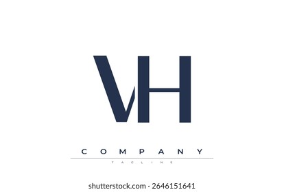 VH Modern Initials Logo Design. Branding logo with stylized initials showcasing bold design and modern aesthetic. Ideal for professional business branding or creative projects focusing on minimalistic