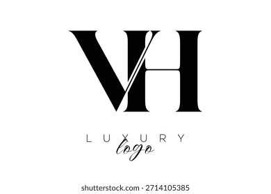VH Serif Letter Monogram Typography Logo for Elegant Premium Branding Identity