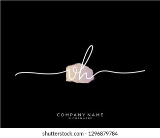VH V H Initial handwriting logo template