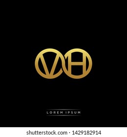 VH V H initial letter linked circle capital monogram logo modern template