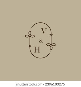 VH wedding initial logo in high quality professional design that will print well across any print media