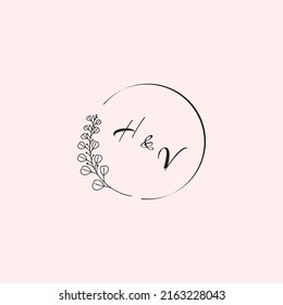 VH wedding logo letters in high quality professional design that will print well across any print media