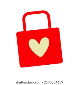 VHeart shaped lock symbol representing love and security in digital communication