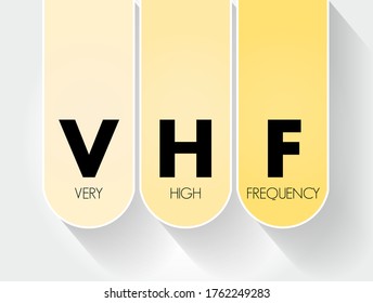 VHF - Acrónimo de muy alta frecuencia, fondo de concepto tecnológico