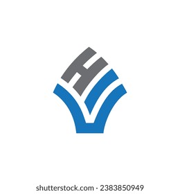 plantilla vectorial de diseño de logotipo de letras VHI