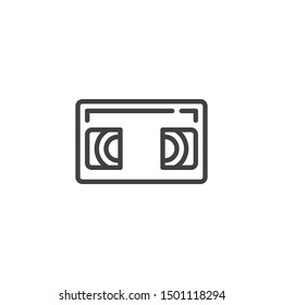 VHS Cassette line icon. linear style sign for mobile concept and web design. Video cassette tape outline vector icon. Symbol, logo illustration. Vector graphics