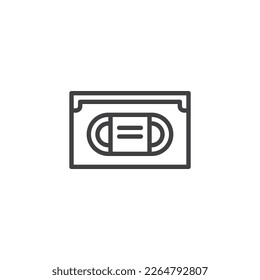 VHS cassette tape line icon. linear style sign for mobile concept and web design. Video cassette outline vector icon. Symbol, logo illustration. Vector graphics