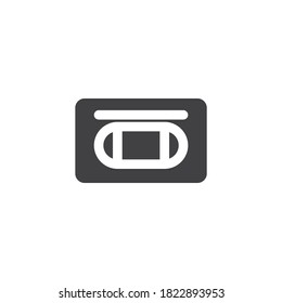 VHS cassette vector icon. filled flat sign for mobile concept and web design. Video cassette glyph icon. Symbol, logo illustration. Vector graphics