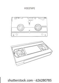 VHS cassette vector illustration.  Retro video cassette 