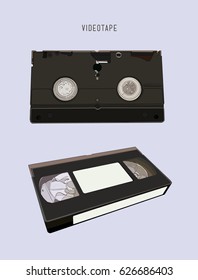 VHS cassette vector illustration.  Retro video cassette 