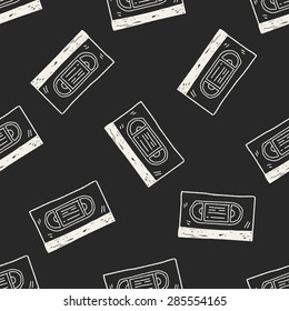 vhs doodle seamless pattern background